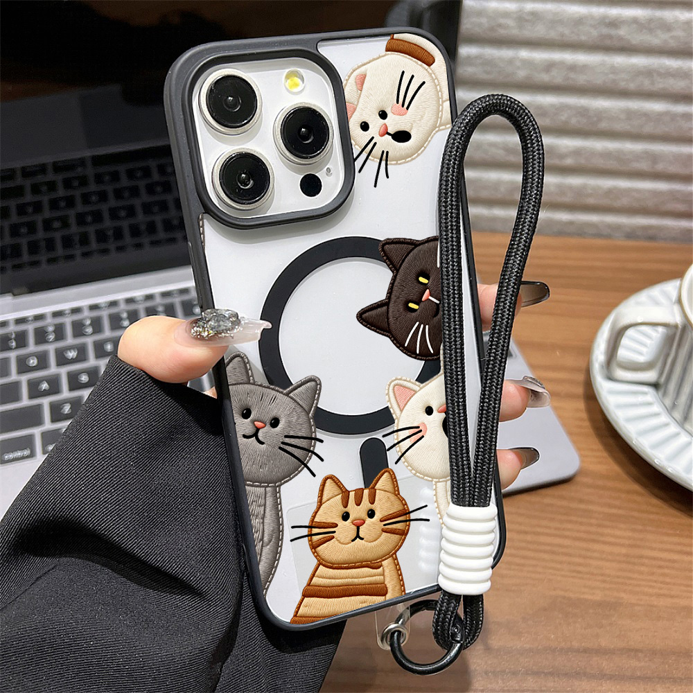Cute Faux Embroidery Cat Phone - Apple Iphone 15 recension och pris